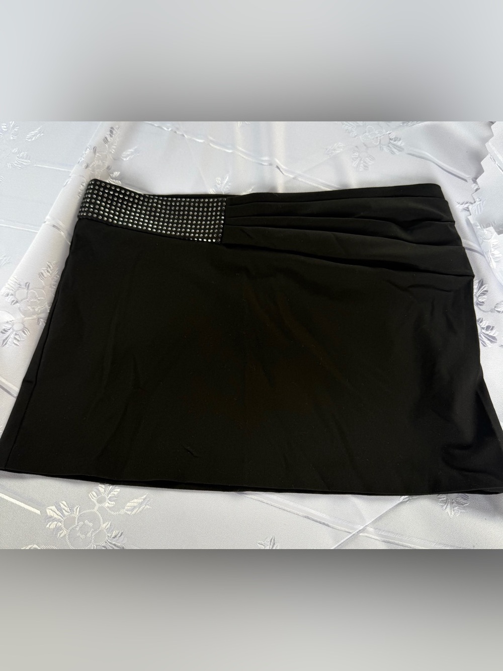 United Colors of Benetton Black Studded Pleated Mini Skirt IT 44